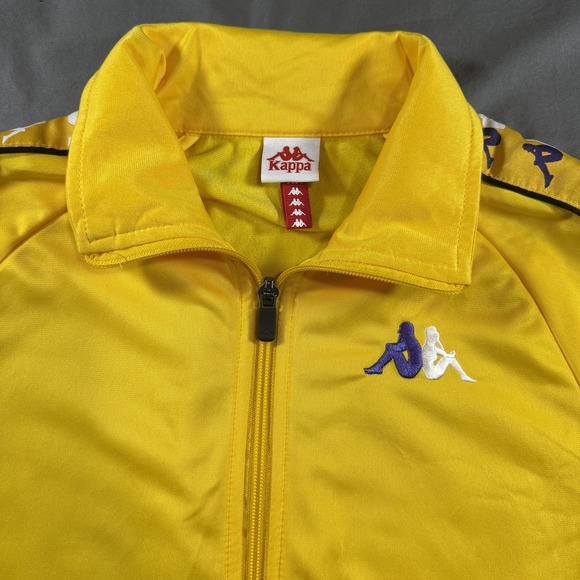 Kappa Track Jacket Youth 10 Yellow Banda Logo Full Zip Athletic Top Sports - Picture 2 of 11